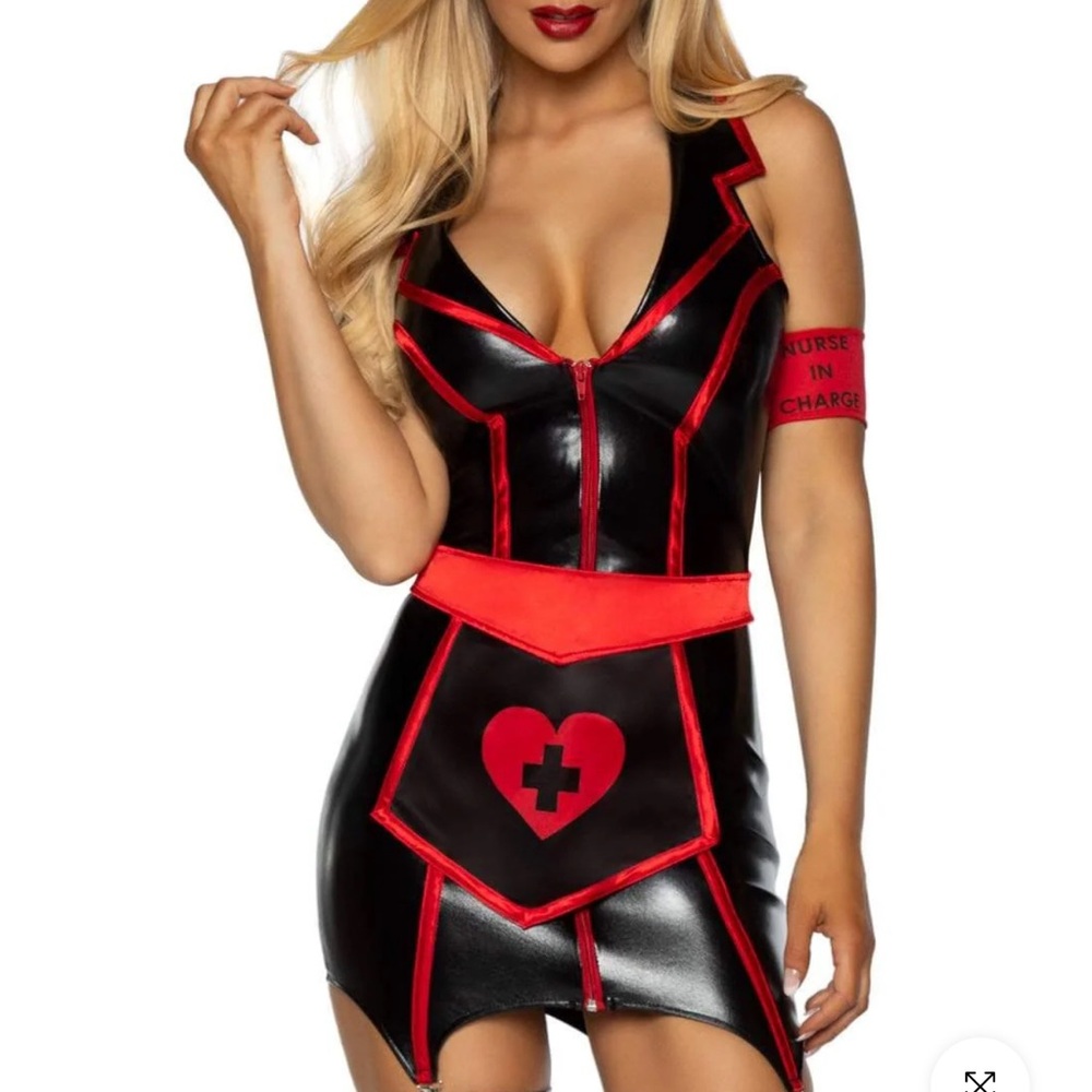 Black and Red Nurse Costume Dress